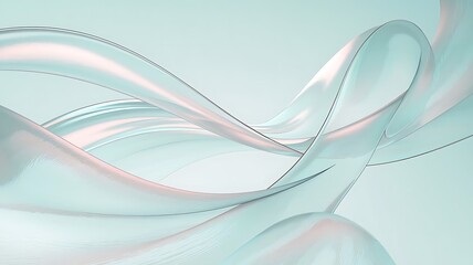 Naklejka premium Elegant Abstract Flowing Wave Background with Soft Pastel Colors in Calming Blue and Pink Tones. Gentle Fluid Shapes for a Modern Design Aesthetic