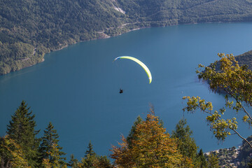 paragliding on the lake