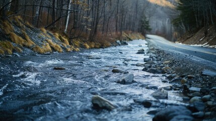 Mountain Stream at Twilight