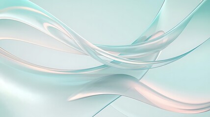 Obraz premium Elegant Abstract Flowing Wave Background with Soft Pastel Colors in Calming Blue and Pink Tones. Gentle Fluid Shapes for a Modern Design Aesthetic