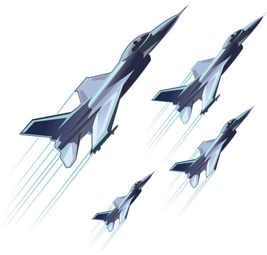 Eagle fighter jet plane taking off during exercise