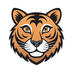 Tiger head silhouette vector art illustration .