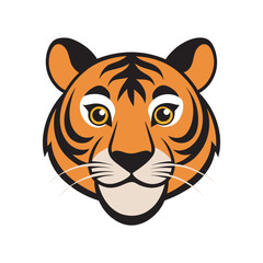 Tiger head silhouette vector art illustration .