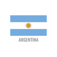 Argentina flag icon. The country sign. Rectangle shape. Isolated on a white background. Vector image.
