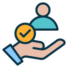 Support Outline Color Icon