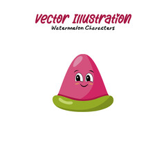 Watermelon character or mascot Cartoon watermelon character vector