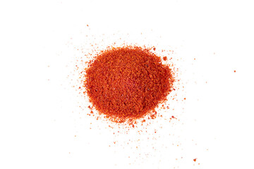 pile of red paprika powder isolated on white or transparent png