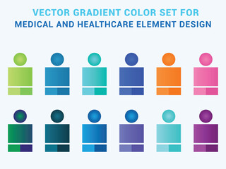 Vector Gradients color palette for healthcare design, color palette for medical element design