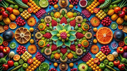 Multicolor Geometry and Chromatic Interplay: An Abstract Food Journey through Shapes and Balance