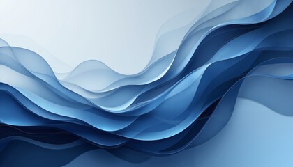 Obraz premium Abstract Digital Background with Flowing Geometric Shapes in Blue.