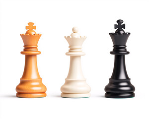 This image featuring distinct chess pieces highlights the elegance and strategy involved in the classic game of chess representing the timeless battle between opposing forces.