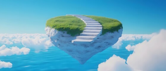 Fototapeta premium Surreal Staircase in a Sky Vortex