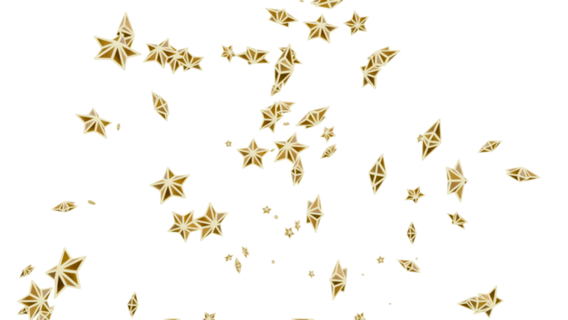 stars rain isolated on white