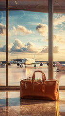 traveling luggage in airport terminal, concept of travel by air plane
