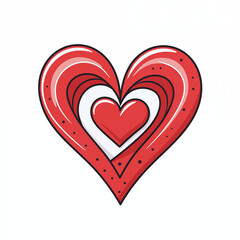 Colorful cartoon heart design with layered shapes and vibrant tones for decoration