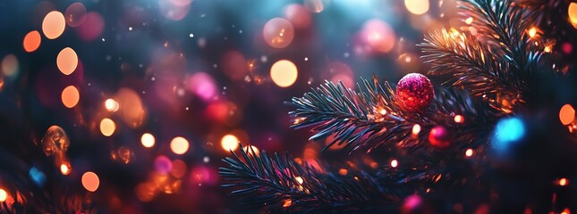 Abstract background with sparkling lights and bokeh effects. New Year celebration concept. Generative Ai 