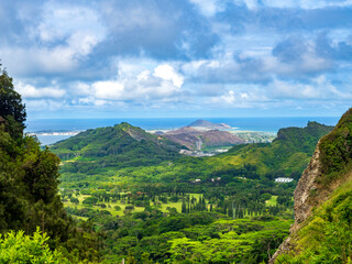 Obraz premium View from hawaiian mountains tropical