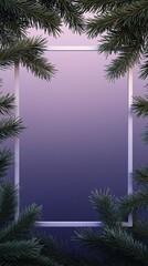 Pine frame on purple gradient backdrop