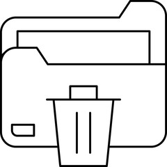 Delete folder single vector icon 