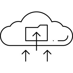 Cloud upload all data single vector icon 