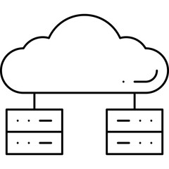 Cloud connection single vector icon 