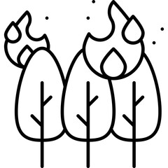 Forest fire single vector icon 