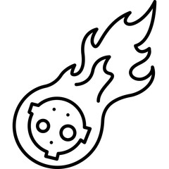 Falling Asteroid single vector icon 