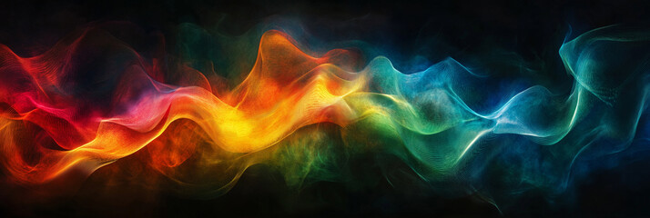 Jewel-Toned Fog: Ruby, Emerald, and Sapphire Layers Against a Dark Backdrop.