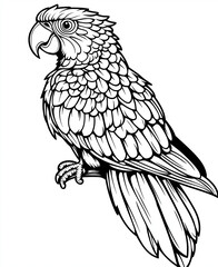 Obraz premium Coloring for kids, coloring birds, parrot.