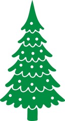 Christmas tree clip art design on plain white transparent isolated background for card, shirt, hoodie, sweatshirt, apparel, card, tag, mug, icon, poster or badge
