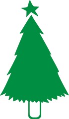 Christmas tree clip art design on plain white transparent isolated background for card, shirt, hoodie, sweatshirt, apparel, card, tag, mug, icon, poster or badge