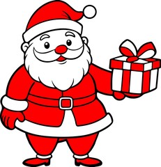 Santa christmas typography clip art design on plain white transparent isolated background for card, shirt, hoodie, sweatshirt, apparel, card, tag, mug, icon, poster or badge