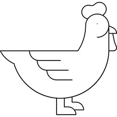 Hen single vector icon