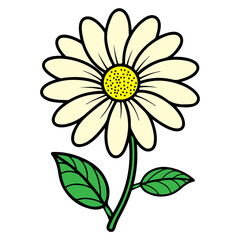 Flower clip art design on plain white transparent isolated background for card, shirt, hoodie, sweatshirt, apparel, card, tag, mug, icon, poster or badge