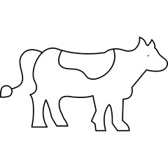 Cow single vector icon
