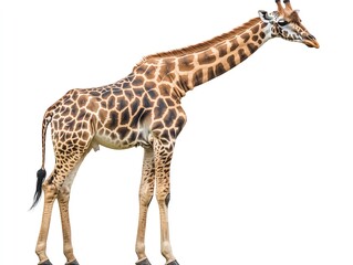 Naklejka premium Giraffe, white isolate background