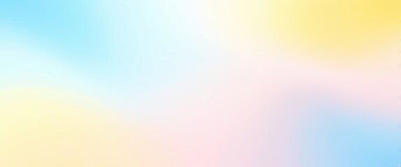 Soft pastel gradient, watercolor texture, dreamy abstract background, light blue to pale yellow transition, delicate rainbow hues, ethereal atmosphere, gentle color blending, minimalist design, soothi