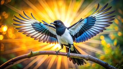 Freeze motion, reveal beauty: Magpie in long exposure.