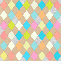 Bright  retro  background .  pastel and glitter argyle  pattern. vintage wallpaper .