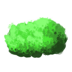 Diverse Green Foliage Illustrations: Trees and Bushes with Leafy Texture