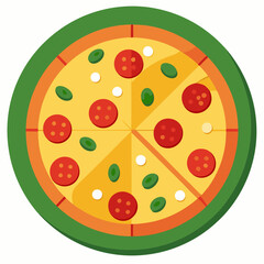 pizza with salami and cheese