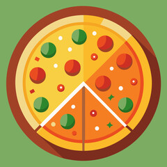 pizza with salami and cheese