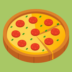 pizza with salami and cheese