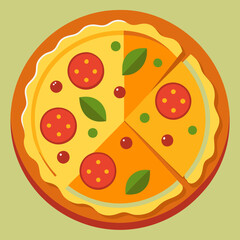 pizza with salami and cheese