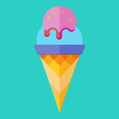 colorful cone ice cream 