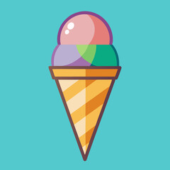 colorful cone ice cream 