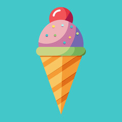 colorful cone ice cream 
