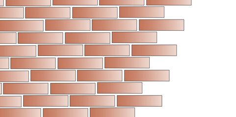 Obraz premium Brick Wall Background. Brown or orange brick wallpaper background. Exterior and interior brick wall texture. Vector illustration, Wall with small red tiles, Pattern of real red brick wall. 