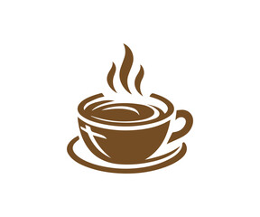 Obraz premium coffee cups and mugs icon on a white background, Color logo and icon design of coffee vector, set of tea and teapot icon, coffee pot