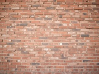 Fototapeta premium Wide angle shot of a weathered vintage red brick wall with rough texture and rustic charm, exterior, wall